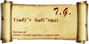 Timár Gyöngyi névjegykártya